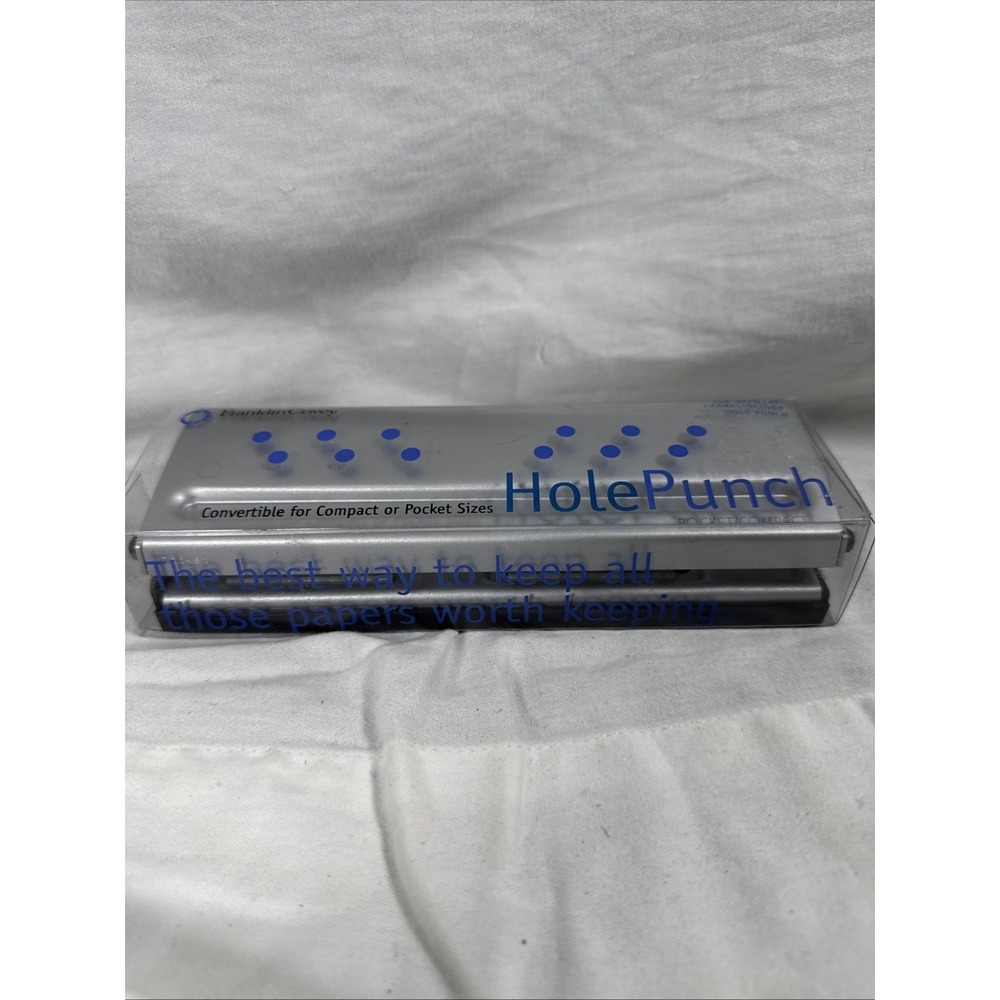 Franklin Covey Hole Punch For Compact Pocket Size Holds 6 Sheets NEW